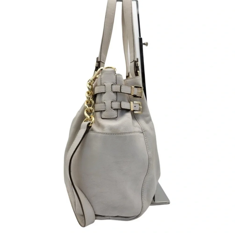 Michael Kors Cream Satchel with Gold Accents
